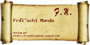 Fröschl Manda névjegykártya